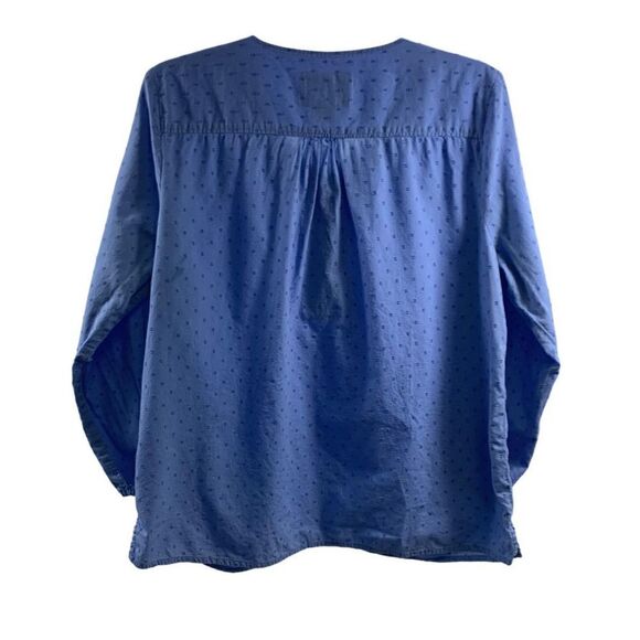 Woolrich Blue Cotton Boho Blouse Size L - Picture 2 of 11